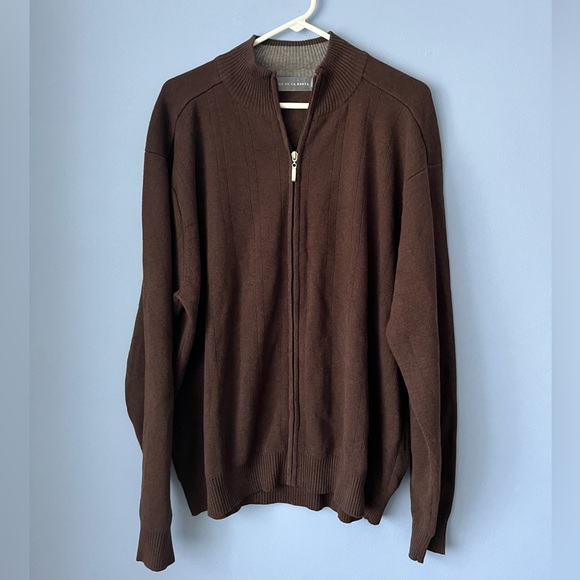 Oscar de la Renta Other - Oscar de la Renta Zip Up Sweater XXL Brown